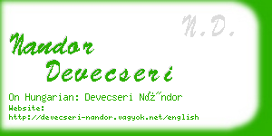 nandor devecseri business card